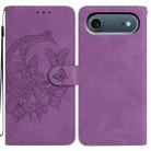 For iPhone 17 Air Moonlit Butterfly Dance Pattern Embossed Leather Phone Case(Purple) - 1