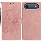 For iPhone 17 Air Moonlit Butterfly Dance Pattern Embossed Leather Phone Case(Pink) - 1