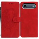 For iPhone 17 Air Moonlit Butterfly Dance Pattern Embossed Leather Phone Case(Red) - 1