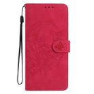 For iPhone 17 Air Moonlit Butterfly Dance Pattern Embossed Leather Phone Case(Rose Red) - 2