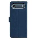 For iPhone 17 Air Moonlit Butterfly Dance Pattern Embossed Leather Phone Case(Navy Blue) - 3