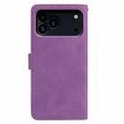 For iPhone 17 Pro Moonlit Butterfly Dance Pattern Embossed Leather Phone Case(Purple) - 3