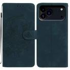 For iPhone 17 Pro Moonlit Butterfly Dance Pattern Embossed Leather Phone Case(Green) - 1