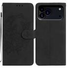 For iPhone 17 Pro Moonlit Butterfly Dance Pattern Embossed Leather Phone Case(Black) - 1