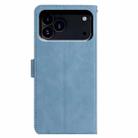 For iPhone 17 Pro Moonlit Butterfly Dance Pattern Embossed Leather Phone Case(Blue) - 3