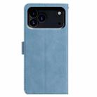 For iPhone 17 Pro Max Moonlit Butterfly Dance Pattern Embossed Leather Phone Case(Blue) - 3