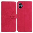 For Samsung Galaxy A07 5G Moonlit Butterfly Dance Pattern Embossed Leather Phone Case(Rose Red) - 1