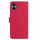 For Samsung Galaxy A07 5G Moonlit Butterfly Dance Pattern Embossed Leather Phone Case(Rose Red) - 3