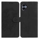 For Samsung Galaxy A07 5G Moonlit Butterfly Dance Pattern Embossed Leather Phone Case(Black) - 1