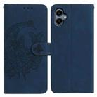 For Samsung Galaxy A07 5G Moonlit Butterfly Dance Pattern Embossed Leather Phone Case(Navy Blue) - 1