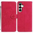 For Samsung Galaxy A17 5G Moonlit Butterfly Dance Pattern Embossed Leather Phone Case(Rose Red) - 1