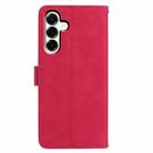 For Samsung Galaxy A17 5G Moonlit Butterfly Dance Pattern Embossed Leather Phone Case(Rose Red) - 3