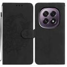 For OPPO A5 5G Global Moonlit Butterfly Dance Pattern Embossed Leather Phone Case(Black) - 1