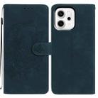 For OPPO Reno14 5G Global Moonlit Butterfly Dance Pattern Embossed Leather Phone Case(Green) - 1