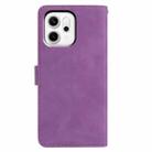 For OPPO Reno14 Pro 5G Global Moonlit Butterfly Dance Pattern Embossed Leather Phone Case(Purple) - 3