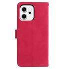 For OPPO Reno14 Pro 5G Global Moonlit Butterfly Dance Pattern Embossed Leather Phone Case(Rose Red) - 3