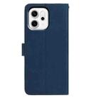 For OPPO Reno14 Pro 5G Global Moonlit Butterfly Dance Pattern Embossed Leather Phone Case(Navy Blue) - 3