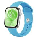 For Huawei Watch Fit3 / Fit4 / Fit4 Pro Nail Buckle Solid Color Silicone Watch Band(Sky Blue) - 1