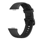 For Huawei Watch Fit3 / Fit4 / Fit4 Pro Colorful Buckle Solid Color Silicone Watch Band(Black) - 2