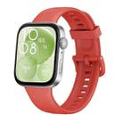 For Huawei Watch Fit3 / Fit4 / Fit4 Pro Colorful Buckle Solid Color Silicone Watch Band(Red) - 1