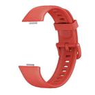 For Huawei Watch Fit3 / Fit4 / Fit4 Pro Colorful Buckle Solid Color Silicone Watch Band(Red) - 2