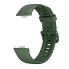 For Huawei Watch Fit3 / Fit4 / Fit4 Pro Colorful Buckle Solid Color Silicone Watch Band(Army Green) - 2
