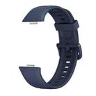 For Huawei Watch Fit3 / Fit4 / Fit4 Pro Colorful Buckle Solid Color Silicone Watch Band(Midnight Blue) - 2