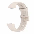 For Huawei Watch Fit3 / Fit4 / Fit4 Pro Colorful Buckle Solid Color Silicone Watch Band(Ivory White) - 2