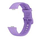 For Huawei Watch Fit3 / Fit4 / Fit4 Pro Colorful Buckle Solid Color Silicone Watch Band(Purple) - 2