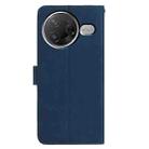 For Xiaomi Poco F7 Pro Moonlit Butterfly Dance Pattern Embossed Leather Phone Case(Navy Blue) - 3