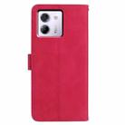 For Xiaomi Poco M7 Pro 5G Moonlit Butterfly Dance Pattern Embossed Leather Phone Case(Rose Red) - 3