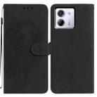 For Xiaomi Poco M7 Pro 5G Moonlit Butterfly Dance Pattern Embossed Leather Phone Case(Black) - 1
