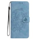 For Xiaomi Poco M7 Pro 5G Moonlit Butterfly Dance Pattern Embossed Leather Phone Case(Blue) - 2