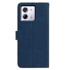 For Xiaomi Poco M7 Pro 5G Moonlit Butterfly Dance Pattern Embossed Leather Phone Case(Navy Blue) - 3