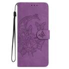 For Redmi K80 / K80 Pro Moonlit Butterfly Dance Pattern Embossed Leather Phone Case(Purple) - 2
