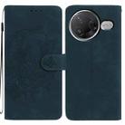For Redmi K80 / K80 Pro Moonlit Butterfly Dance Pattern Embossed Leather Phone Case(Green) - 1
