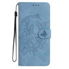 For Redmi K80 / K80 Pro Moonlit Butterfly Dance Pattern Embossed Leather Phone Case(Blue) - 2