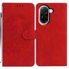 For Redmi A5 4G 171.7mm Moonlit Butterfly Dance Pattern Embossed Leather Phone Case(Red) - 1