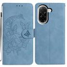 For Redmi A5 4G 171.7mm Moonlit Butterfly Dance Pattern Embossed Leather Phone Case(Blue) - 1