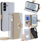 For Samsung Galaxy S25 5G Crossbody Litchi Texture Leather Phone Case(Blue) - 1