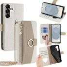 For Samsung Galaxy S25 5G Crossbody Litchi Texture Leather Phone Case(White) - 1