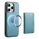 Denior V01 Magsafe Wallet Cowhide Texture Leather Magnetic Card Holder Bag(Blue) - 1