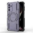 For Samsung Galaxy M36 5G India Butterfly Armor MagSafe Magnetic Ring Shockproof Phone Case(Purple) - 1