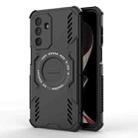 For Samsung Galaxy M36 5G India Butterfly Armor MagSafe Magnetic Ring Shockproof Phone Case(Black) - 1