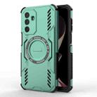 For Samsung Galaxy M36 5G India Butterfly Armor MagSafe Magnetic Ring Shockproof Phone Case(Light Green) - 1