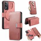 For OPPO A3 Pro Global / A80 5G CaseNeo MagSafe RFID Anti-theft Zipper Wallet Retro Leather Phone Case(Pink) - 1