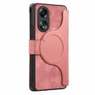 For OPPO A58 4G CaseNeo MagSafe RFID Anti-theft Zipper Wallet Retro Leather Phone Case(Pink) - 3