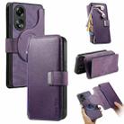 For OPPO A58 4G CaseNeo MagSafe RFID Anti-theft Zipper Wallet Retro Leather Phone Case(Purple) - 1