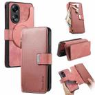 For OPPO A78 5G CaseNeo MagSafe RFID Anti-theft Zipper Wallet Retro Leather Phone Case(Pink) - 1