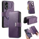 For OPPO A78 5G CaseNeo MagSafe RFID Anti-theft Zipper Wallet Retro Leather Phone Case(Purple) - 1